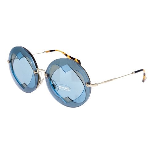 Pre-owned Miu Miu Oversized Sunglasses In Blue
