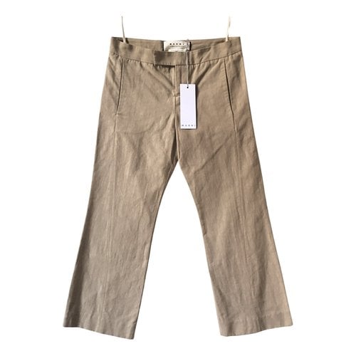 Pre-owned Marni Straight Pants In Camel
