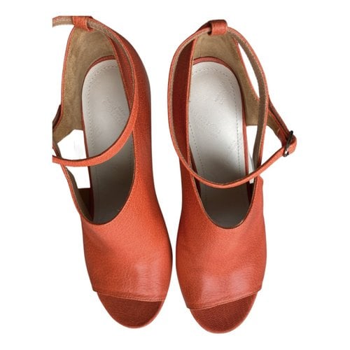 Pre-owned Maison Margiela Leather Heels In Orange