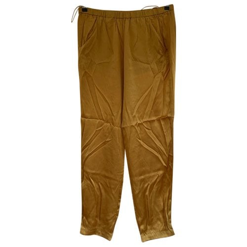 Pre-owned Forte Forte Silk Trousers In Gold