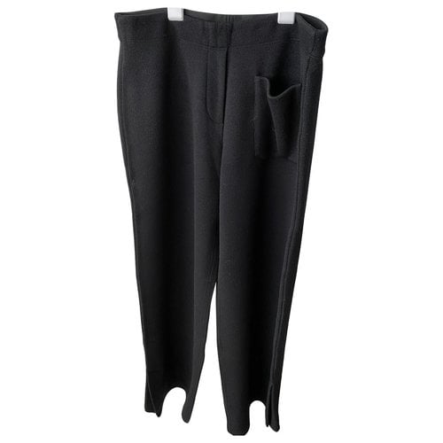 Pre-owned Helmut Lang Wool Straight Pants In Black