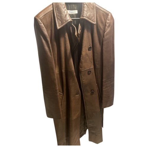 Pre-owned Marella Leather Coat In Brown