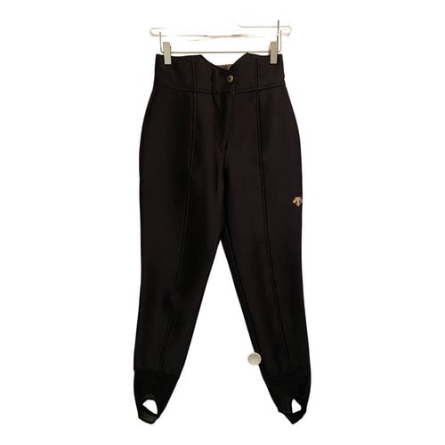 Pre-owned Descente Slim Pants In Black