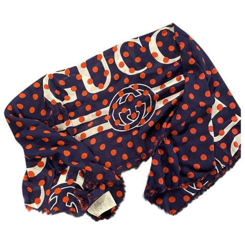Pre-owned Gucci Stole In Blue