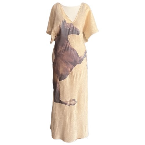 Pre-owned Chloé Linen Dress In Beige