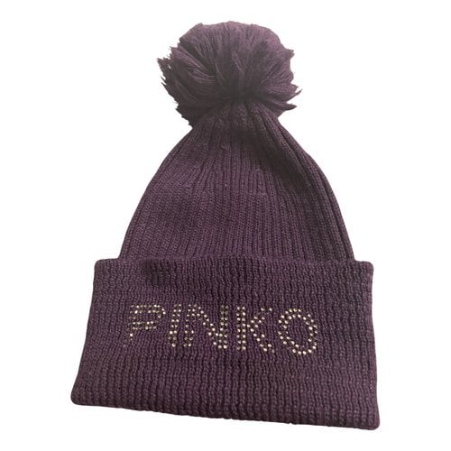 Pre-owned Pinko Wool Beanie In Purple