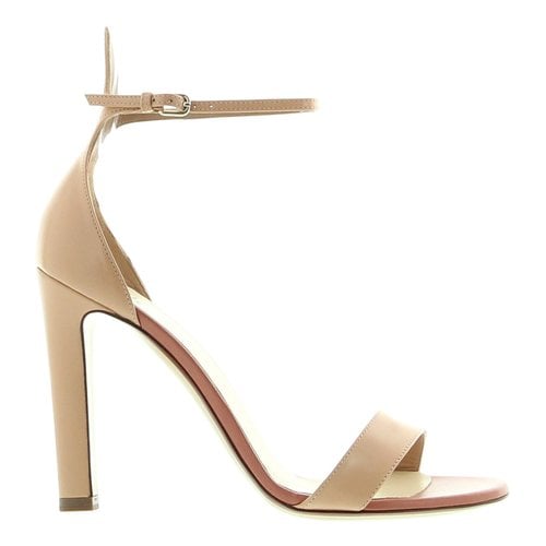 Pre-owned Francesco Russo Leather Sandals In Beige