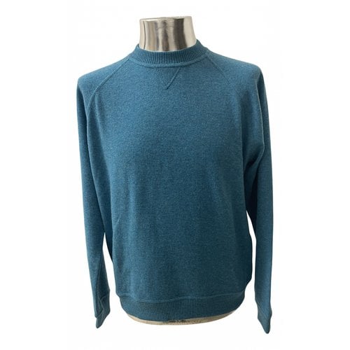 Pre-owned Bruno Manetti Wool Pull In Turquoise