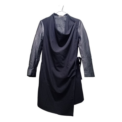 Pre-owned Helmut Lang Leather Mid-length Dress In Black
