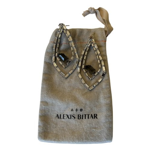 Pre-owned Alexis Bittar Crystal Earrings In Silver