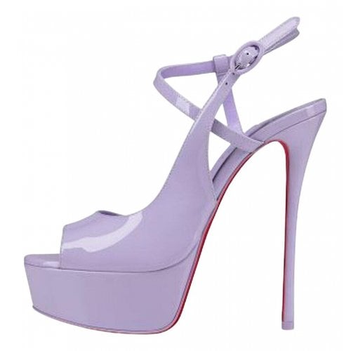 Pre-owned Christian Louboutin Patent Leather Sandals In Purple