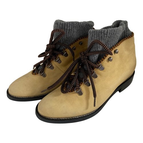 Pre-owned Opening Ceremony Lace Up Boots In Yellow