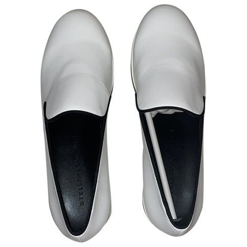 Pre-owned Stella Mccartney Vegan Leather Flats In White