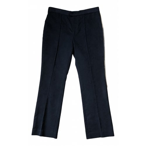 Pre-owned Isabel Marant Velvet Straight Pants In Black