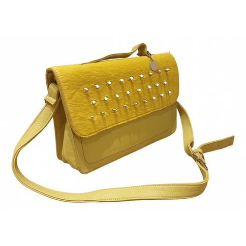 Pre-owned Luxury Fashion Pony-style Calfskin Handbag In Yellow