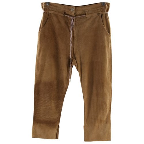 Pre-owned Liujo Leather Short Pants In Brown