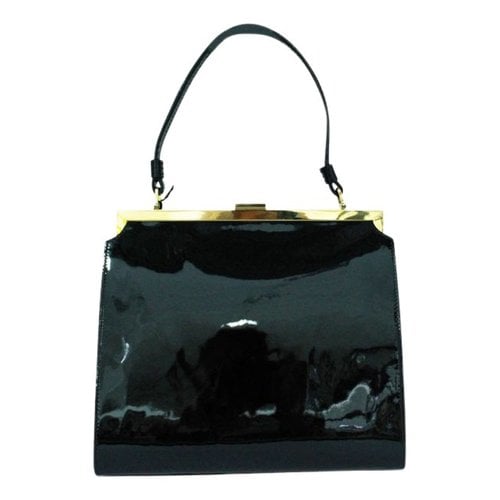 Pre-owned Mansur Gavriel Patent Leather Handbag In Black