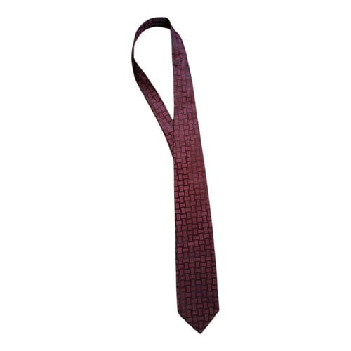 Pre-owned Kenzo Tiger Silk Tie In Red