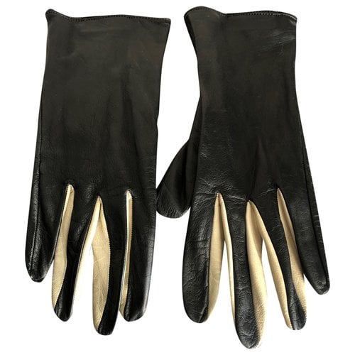 Pre-owned Sergio Rossi Leather Mittens In Black