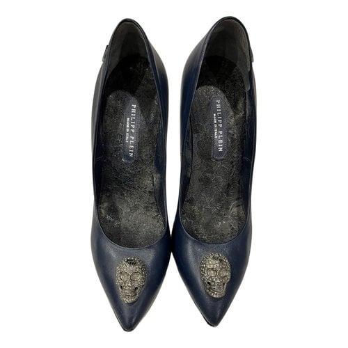 Pre-owned Philipp Plein Leather Heels In Blue