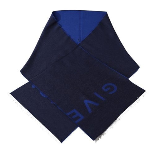 Pre-owned Givenchy Wool Scarf & Pocket Square In Blue