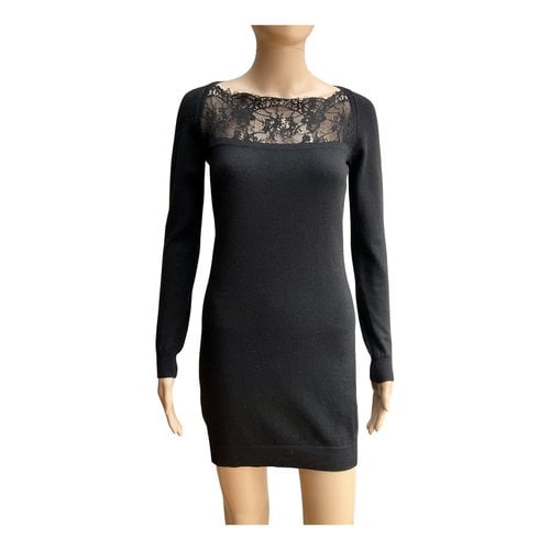 Pre-owned Just Cavalli Wool Mini Dress In Black