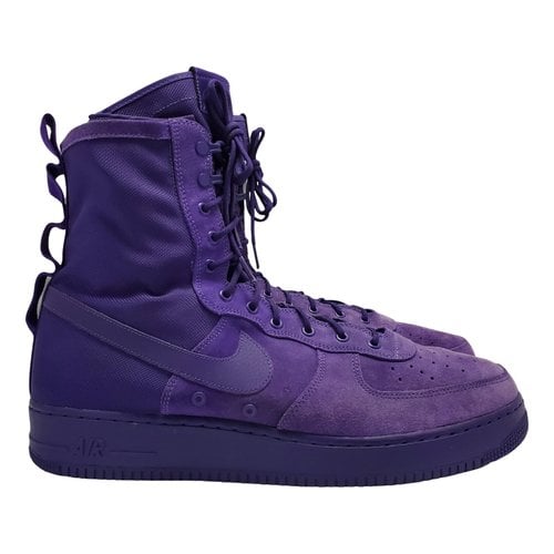 Pre-owned Nike Sf Air Force 1 Cloth High Trainers In Purple