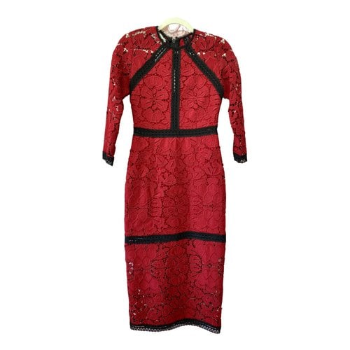 Pre-owned Alexis Mid-length Dress In Red