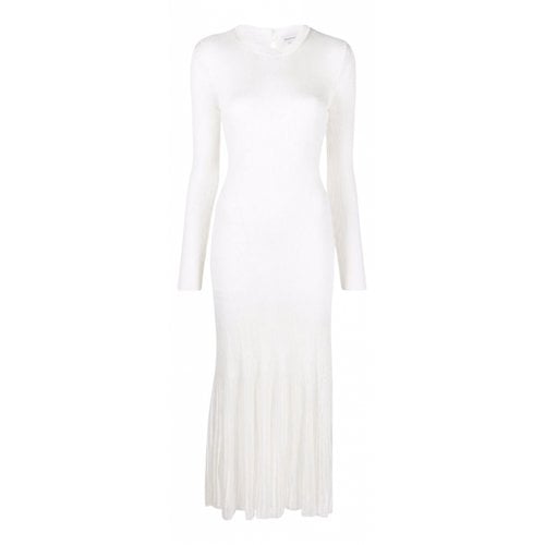 Pre-owned Alexander Mcqueen Maxi Dress In White