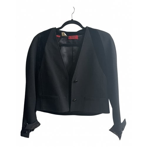 Pre-owned Valentino Velvet Short Vest In Black