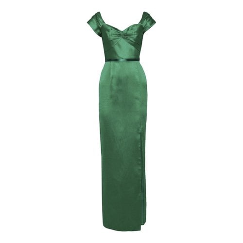 Pre-owned Marchesa Notte Silk Maxi Dress In Green