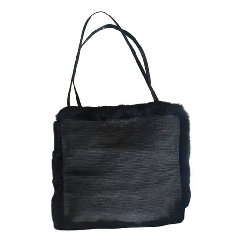 Pre-owned Moschino Faux Fur Handbag In Grey