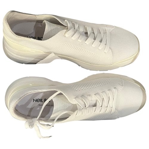 Pre-owned Neil Barrett Cloth Low Trainers In White