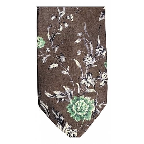 Pre-owned Kenzo Silk Tie In Brown