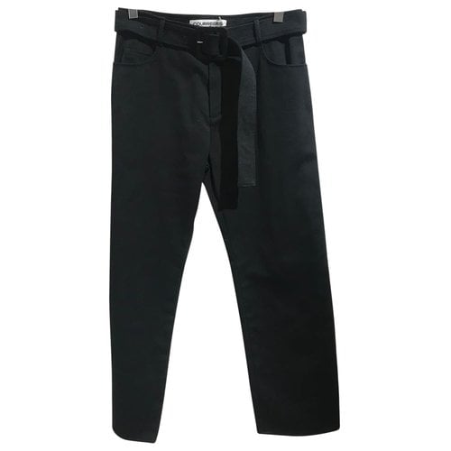 Pre-owned Courrã¨ges Straight Pants In Black