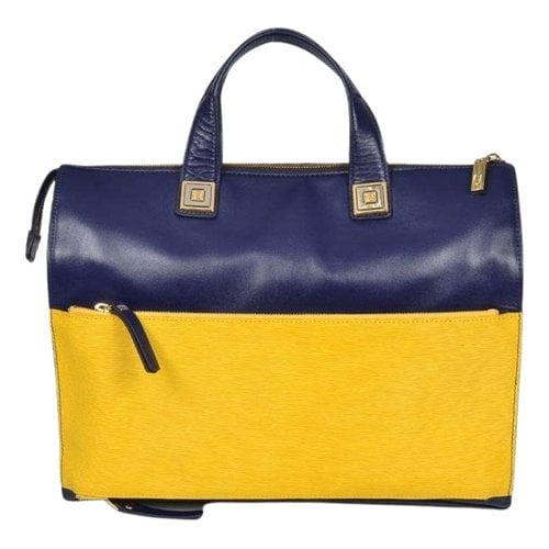 Pre-owned Piquadro Leather Handbag In Yellow