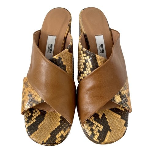 Pre-owned Miista Leather Sandals In Brown