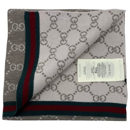 Pre-owned Gucci Linen Scarf & Pocket Square In Beige