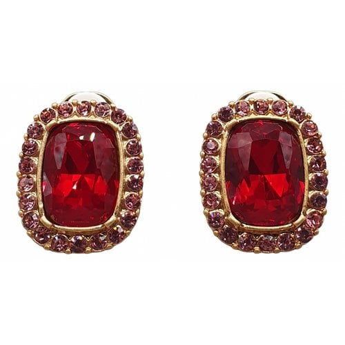 Pre-owned Oscar De La Renta Earrings In Red