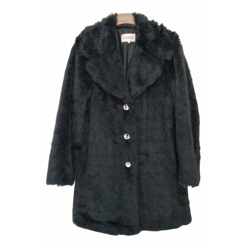 Pre-owned Claudie Pierlot Faux Fur Coat In Blue