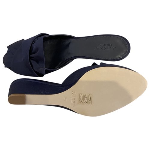 Pre-owned Jcrew Cloth Sandals In Navy