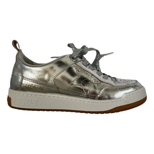 Pre-owned Golden Goose Yeah Leather Trainers In Metallic