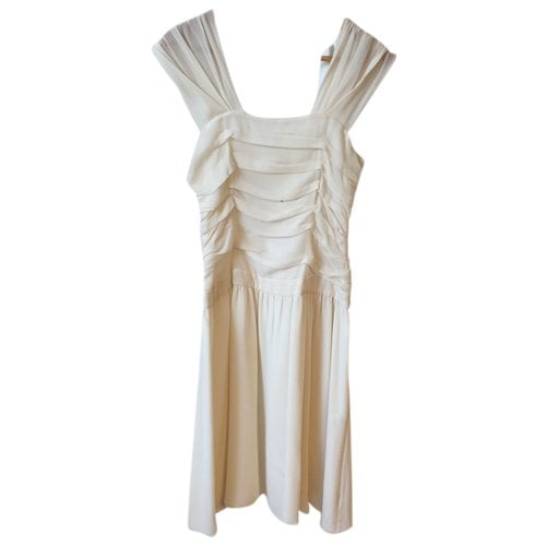 Pre-owned Joseph Silk Mid-length Dress In White