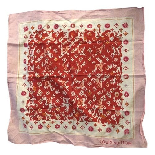 Pre-owned Louis Vuitton Silk Handkerchief In Pink