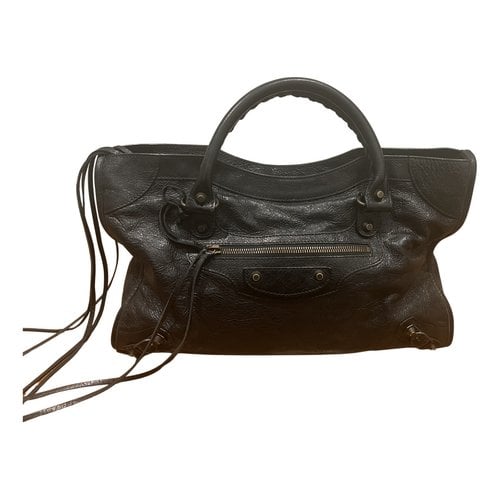 Pre-owned Balenciaga City Leather Handbag In Black