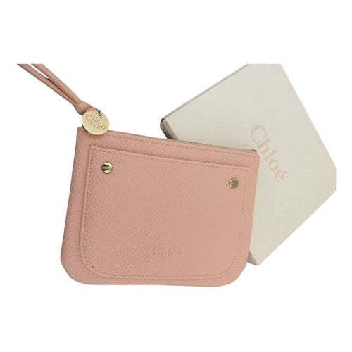 Pre-owned Chloé Vegan Leather Clutch Bag In Pink