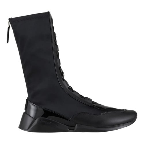 Pre-owned Giorgio Armani Ankle Boots In Black