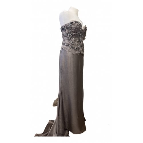 Pre-owned Dsquared2 Silk Maxi Dress In Anthracite