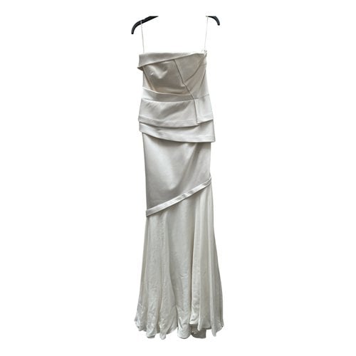 Pre-owned Amanda Wakeley Silk Maxi Dress In White