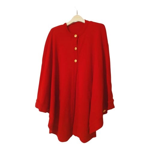 Pre-owned Anne Fontaine Wool Cardigan In Red